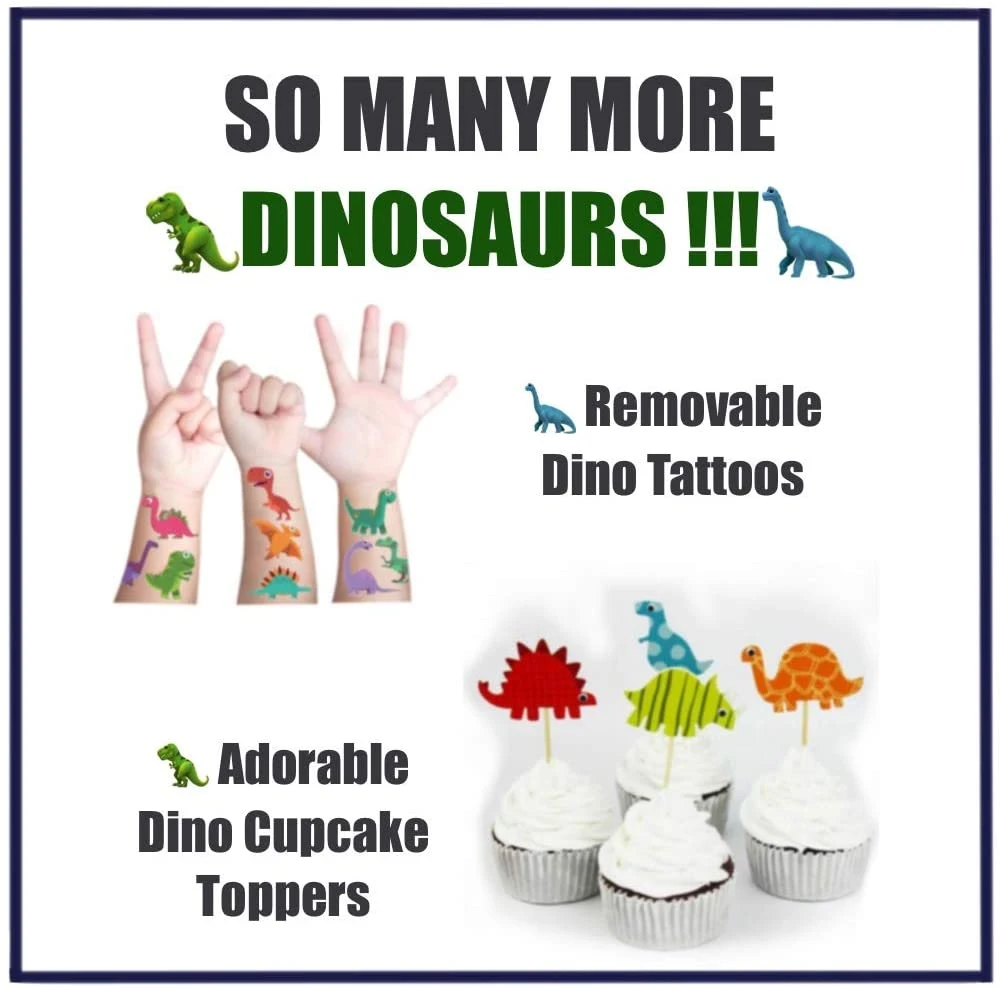 Dinosaur Party Decorations Including Rwar Latex Balloons Dino Masks Dino Banners Cake Toppers Tattoos for Birthday Party