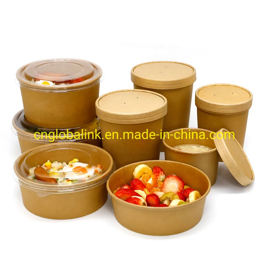 Eco-Friendly Kraft Paper Food Packaging Container Soup Container Salad 32 Oz Soulp Bowls