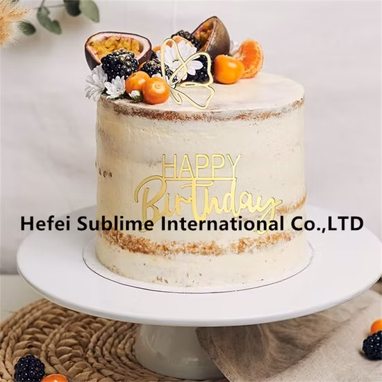 Fornitori di topper per torta in acrilico glitterato Happy Anniversary