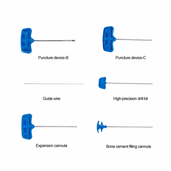 Set di strumenti per vertebroplastica percutanea, catetere a palloncino per cemento osseo, ago per puntura del corpo vertebrale